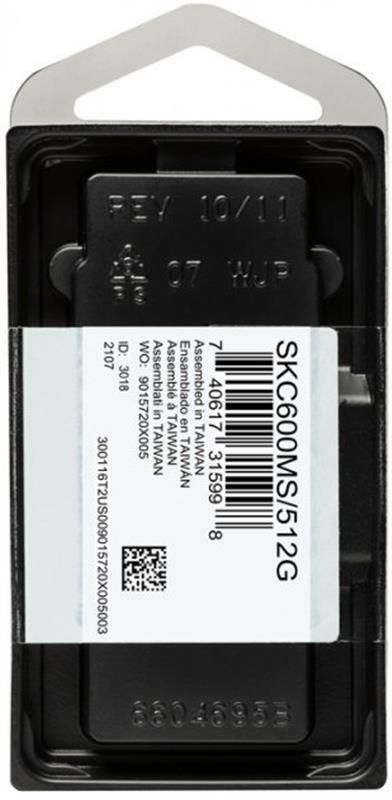 Накопитель SSD  512GB Kingston KC600 mSATA SATAIII 3D TLC (SKC600MS/512G)