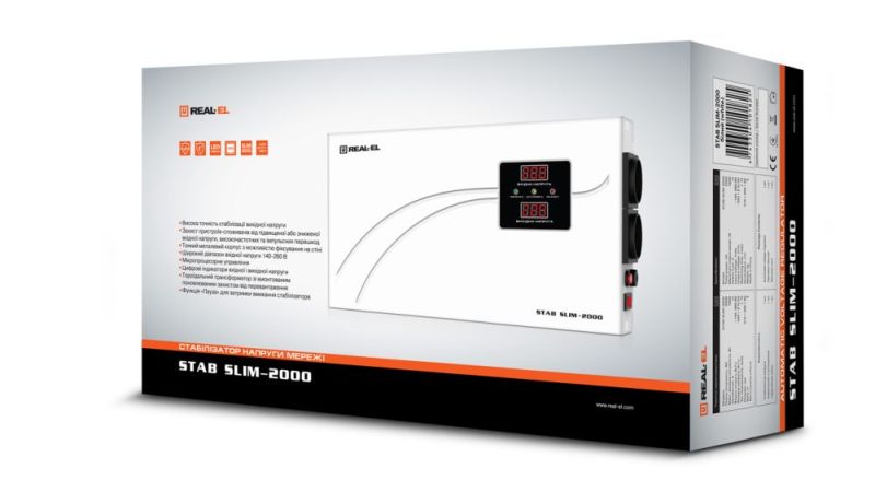 Cтабілізатор REAL-EL STAB SLIM-2000 White (EL122400008)