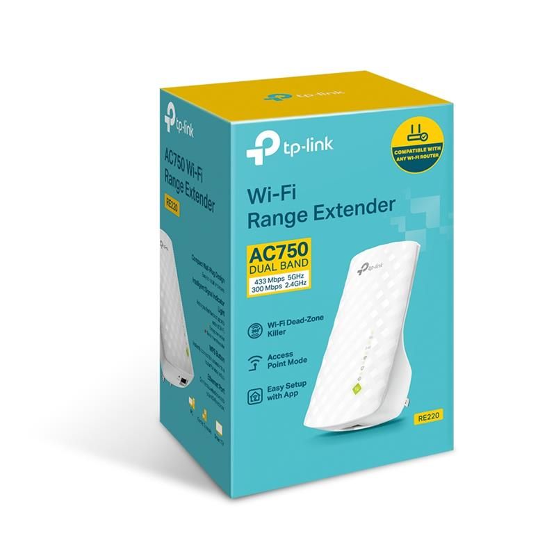 Беспроводной повторитель/расширитель WiFi сигнала TP-Link (RE220)