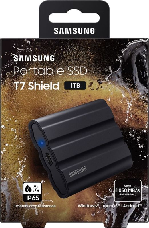 Накопитель внешний SSD 1TB Samsung T7 Shield Black (MU-PE1T0S/EU)