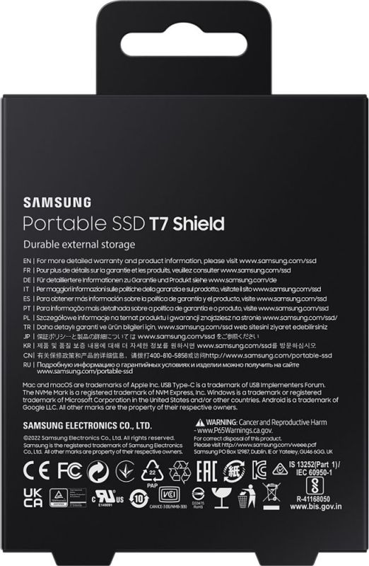 Накопичувач зовнішній SSD 2TB Samsung T7 Shield Blue (MU-PE2T0R/EU)