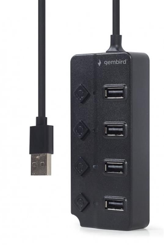 USB-хаб Gembird 4 ports з вимикачами (UHB-U2P4P-01)