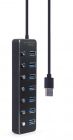 USB-хаб Gembird 7 ports Black з вимикачами (UHB-U3P7P-01)