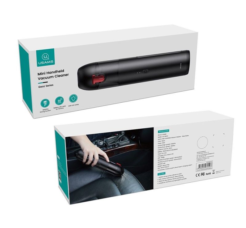 Аккумуляторный пылесос Usams US-ZB234 Mini Handheld Vacuum Cleaner Black (6958444972497)