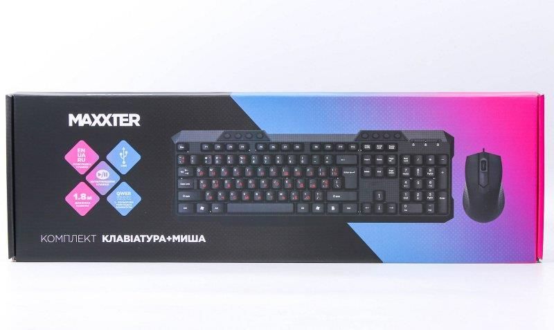 Комплект (клавиатура, мышь) Maxxter Black (KMS-CM-02-UA)