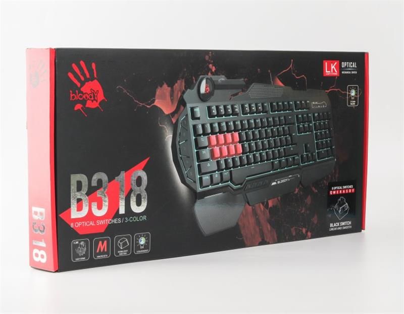 Клавиатура Bloody B318 LK Black USB (B318 Bloody (Black) LK Black)