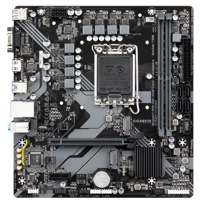 Материнська плата Gigabyte Socket 1700 (B760M H DDR4)