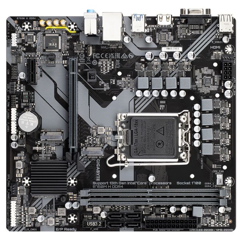 Материнська плата Gigabyte Socket 1700 (B760M H DDR4)