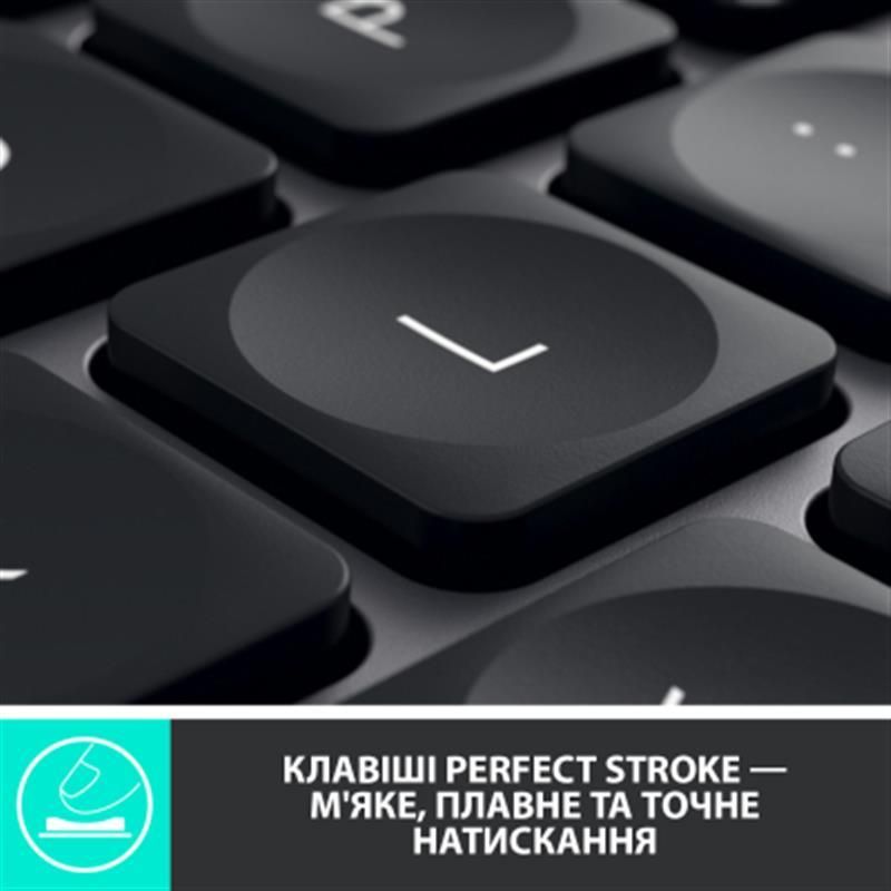 Клавиатура беспроводная Logitech MX Keys Advanced for Business Wireless Illuminated UA Graphite (920-010251)