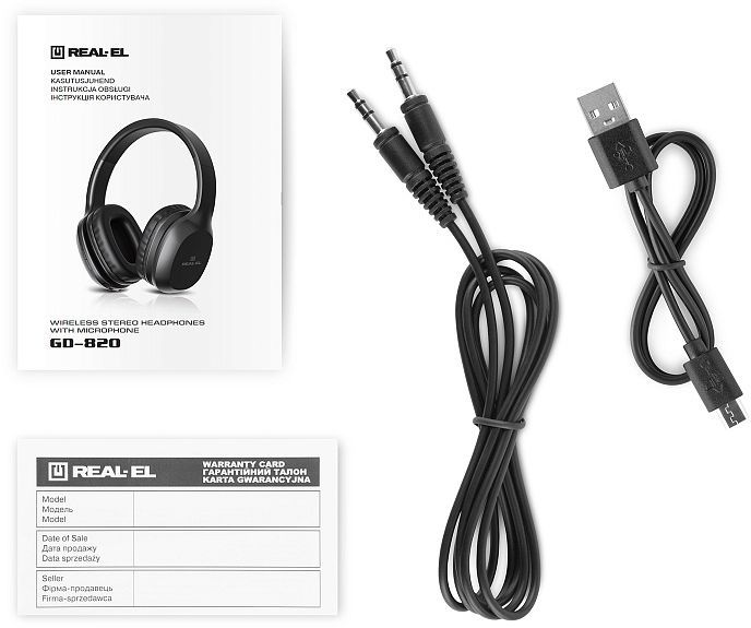 Bluetooth-гарнитура REAL-EL GD-820 Black (EL124100051)