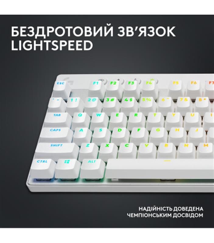 Клавиатура беспроводная Logitech G PRO X TKL Lightspeed White Tactile (920-012148)