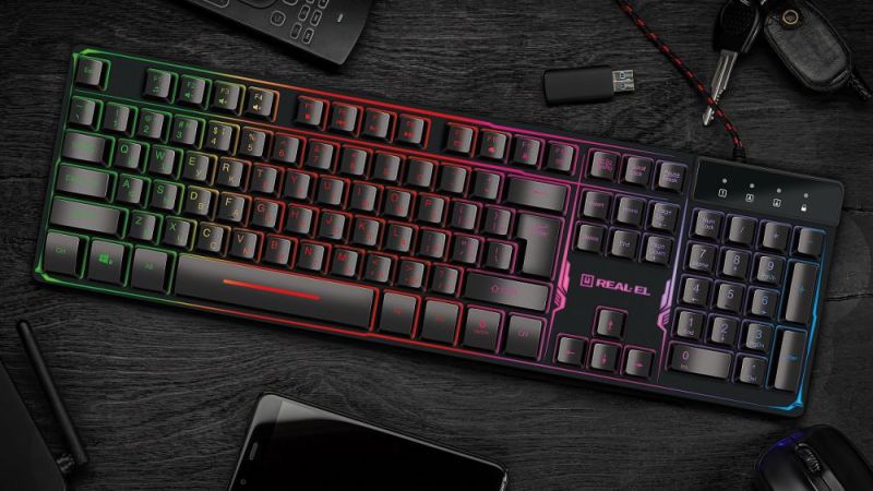 Клавіатура REAL-EL Gaming 8700 Black (EL123100015)