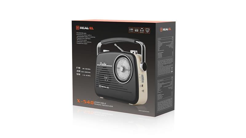 Радиоприемник REAL-EL X-540 Black-Yellow (EL121800007)