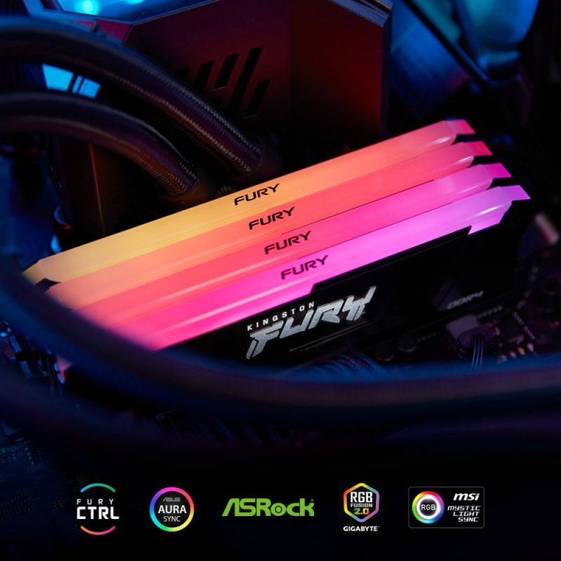 Модуль пам`яті DDR4 16GB/3200 Kingston Fury Beast RGB (KF432C16BB12A/16WP)
