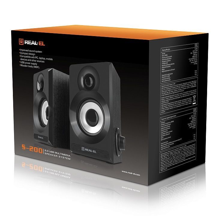 Акустическая система REAL-EL S-200 Black (EL121200008)