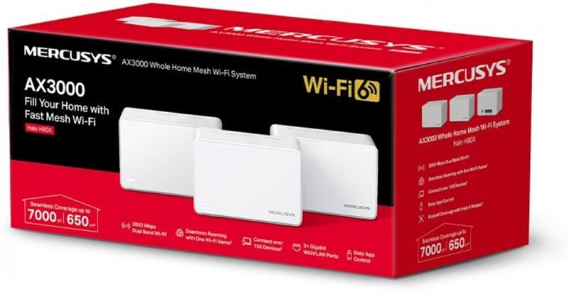 WiFi Mesh-система Mercusys Halo H80X 3-pack (HALO-H80X-3-PACK)