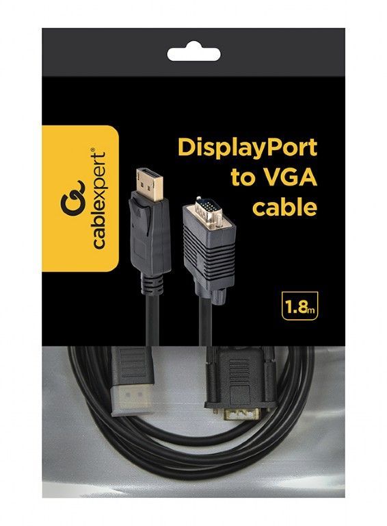 Кабель Cablexpert DisplayPort - VGA (M/M), 1.8 м, черный пакет (CCP-DPM-VGAM-6)