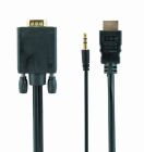 Кабель Cablexpert HDMI - VGA+3.5 мм V 1.4 (M/M), 1.8 м, чорний пакет (A-HDMI-VGA-03-6)