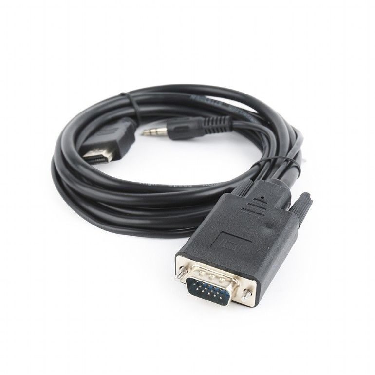 Кабель Cablexpert HDMI - VGA+3.5 мм V 1.4 (M/M), 1.8 м, чорний пакет (A-HDMI-VGA-03-6)
