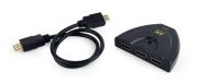Перемикач HDMI-інтерфейсу Cablexpert HDMI - 3хHDMI V 1.4 (M/F), 0.5 м, чорний блістер (DSW-HDMI-35)