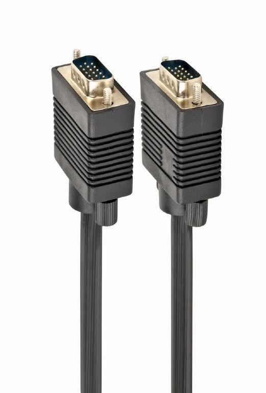 Кабель Cablexpert VGA - VGA (M/M), HD15, з 2-ма фер. кільцями, чорний, 5 м пакет (CC-PPVGA-5M-B)