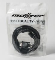 Кабель Maxxter VGA - VGA (M/M), HD15, 3+4C, з 2-ма феритами, 3 м, чорний пакет (V-VGA-10)