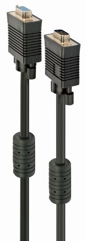 Кабель удлинитель Cablexpert VGA -VGA (M/F), HD15 с 2-мя фер. кольцами, 1.8 м, черный (CC-PPVGAX-6B)