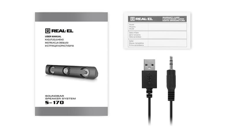 Акустична система (саундбар) REAL-EL S-170 Black (EL121100013)