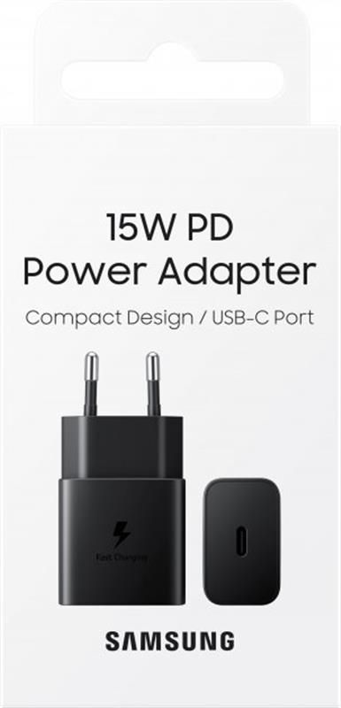 Сетевое зарядное устройство Samsung EP-T1510X Black, 1хUSB Type-C, 15W (EP-T1510NBEGEU)