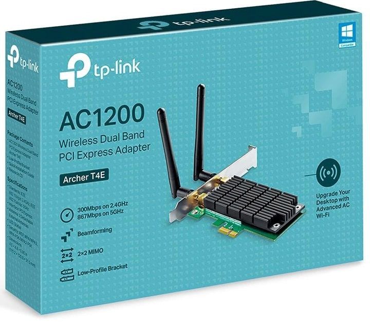 Беспроводной адаптер TP-Link (AC1200, PCI-E, 2 съемные антенны) (Archer T4E)