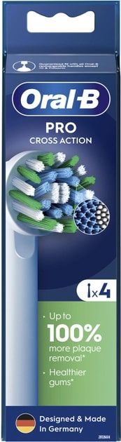Насадка для зубной электрощетки Braun Oral-B Pro Cross Action EB50RX (4 шт.) (Oral-B Pro Cross Action EB50RX (4))