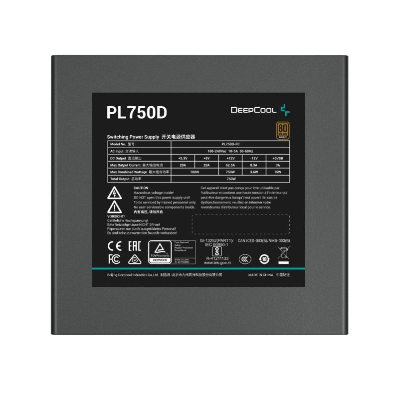 Блок питания DeepCool PL750D 750W (R-PL750D-FC0B-EU-V2)
