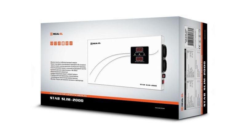 Стабілізатор REAL-EL Stab Slim-1000 White (EL122400007)