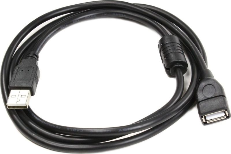 Кабель Atcom USB - USB (M/F), 1.5 м, ферритовый фильтр, Black (17206)