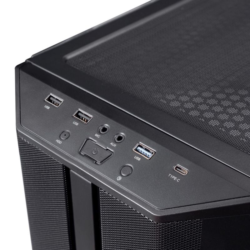 Корпус Prologix E122 Tempered Glass&Mesh Black (E122 Black)