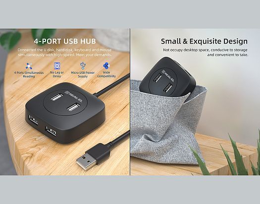 USB-хаб REAL-EL HQ-177 4 ports (EL123110009)