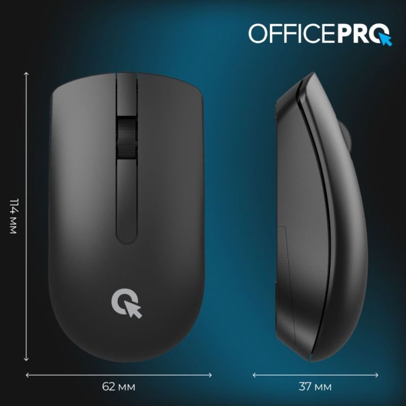 Миша бездротова OfficePro Silent Click Wireless Black (M175B)