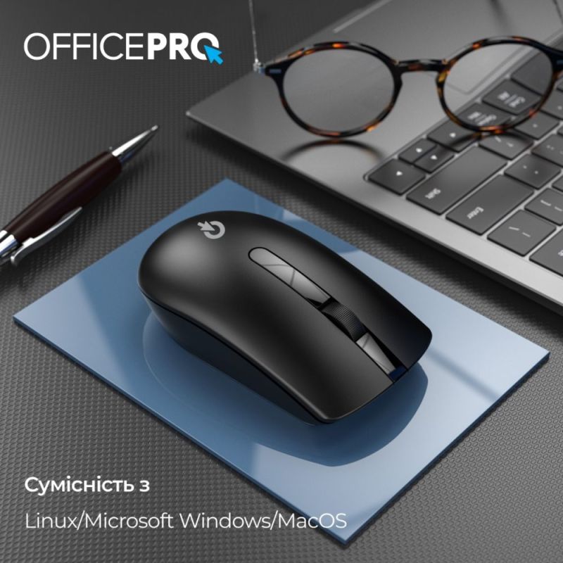 Миша бездротова OfficePro Silent Click Wireless Black (M175B)