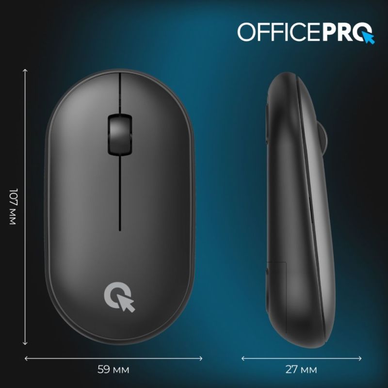 Миша бездротова OfficePro Silent Click Wireless Black (M185B)