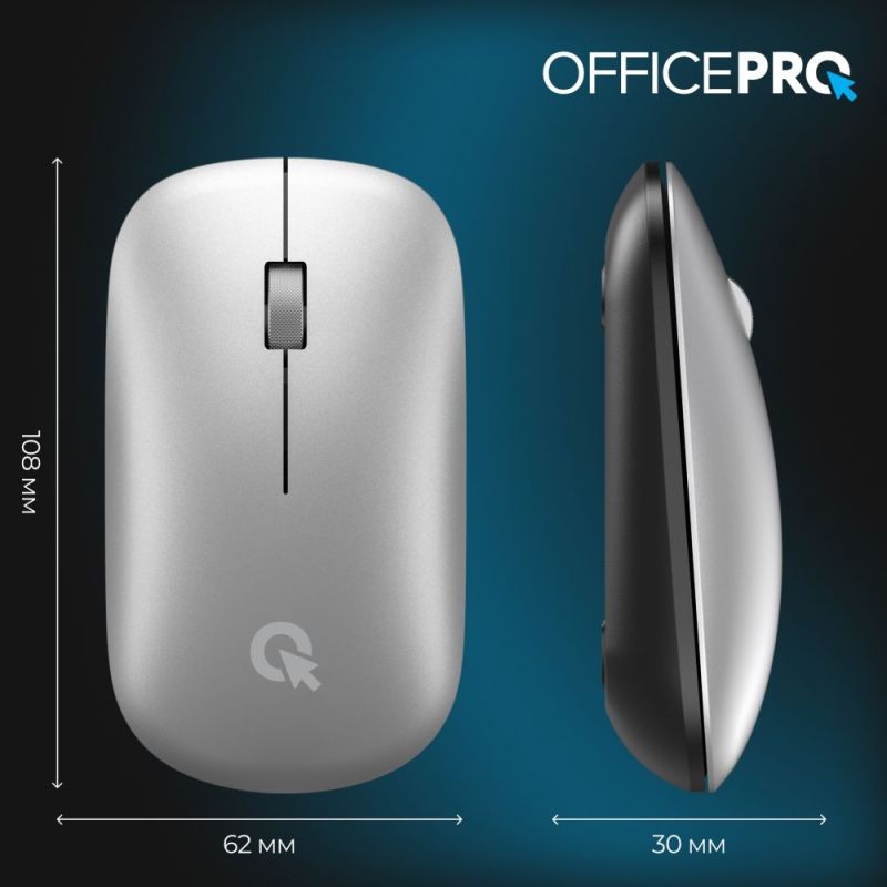 Миша бездротова OfficePro Silent Click Wireless Silver (M225S)