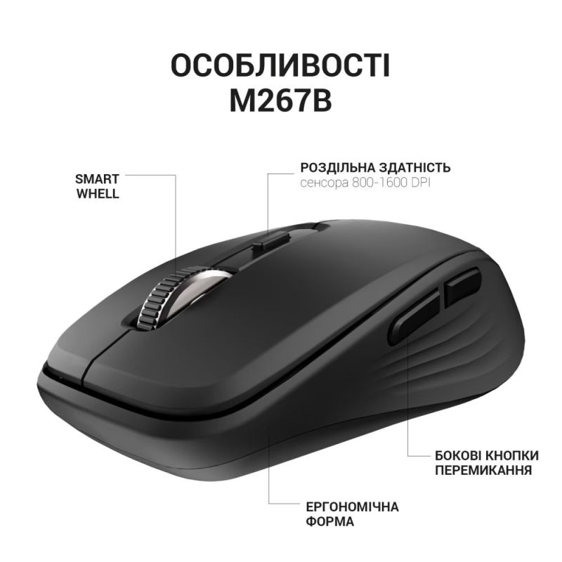Миша бездротова OfficePro Black (M267B)