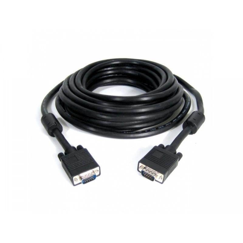 Кабель Cablexpert VGA - VGA (M/M), HD15, с 2-мя фер. кольцами, черный, 20 м пакет (CC-PPVGA-20M-B)