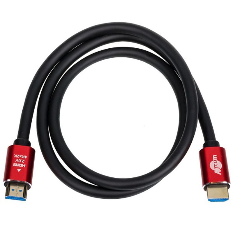 Кабель Atcom HDMI - HDMI V 2.0 (M/M), 4K, 2 м, черный/красный пакет  (24942)
