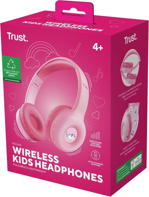Bluetooth-гарнитура Trust On-ear Nouna Kids, Wireless Pink (25274) (25274_TRUST)