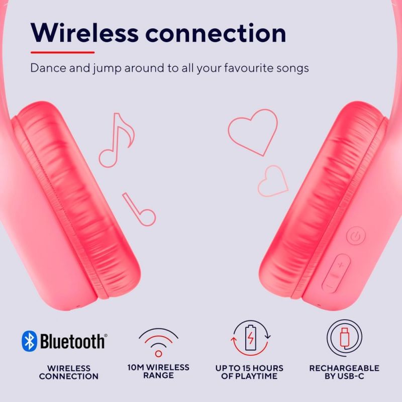 Bluetooth-гарнитура Trust On-ear Nouna Kids, Wireless Pink (25274) (25274_TRUST)