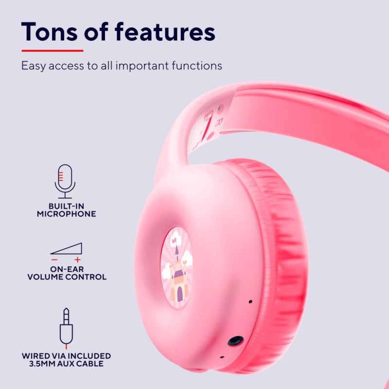 Bluetooth-гарнитура Trust On-ear Nouna Kids, Wireless Pink (25274) (25274_TRUST)