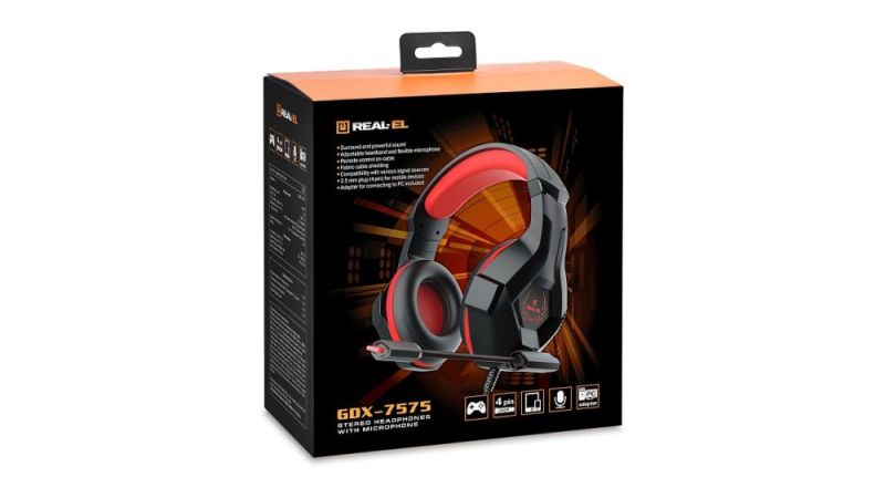 Гарнитура REAL-EL GDX-7575 Black/Red (EL124100042)