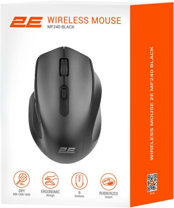 Мышь беспроводная 2E MF240 Silent WL Black  (2E-MF240WB)