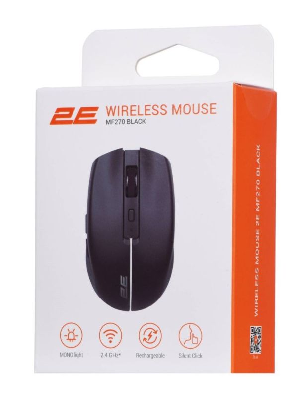 Миша бездротова 2E MF270 Silent Rechargeable WL Black  (2E-MF270WBK)