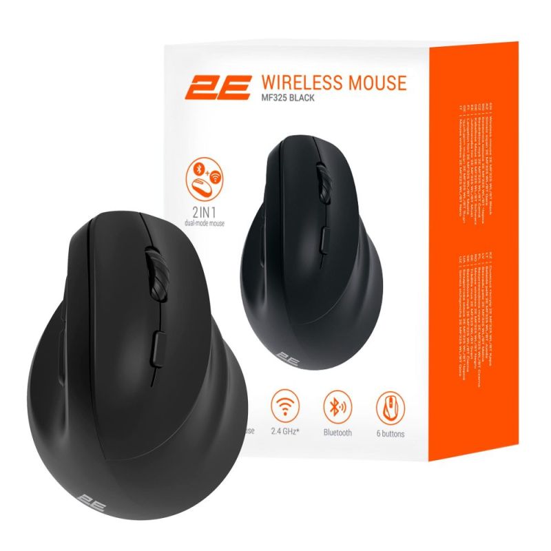 Миша бездротова 2E MF325 Black (2E-MF325WBK)